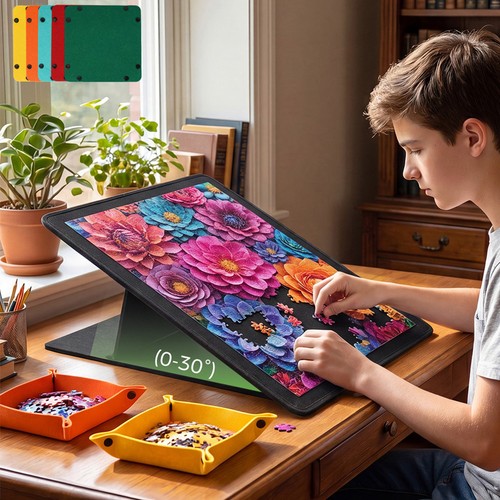 Felt jigsaw puzzle board with - board,